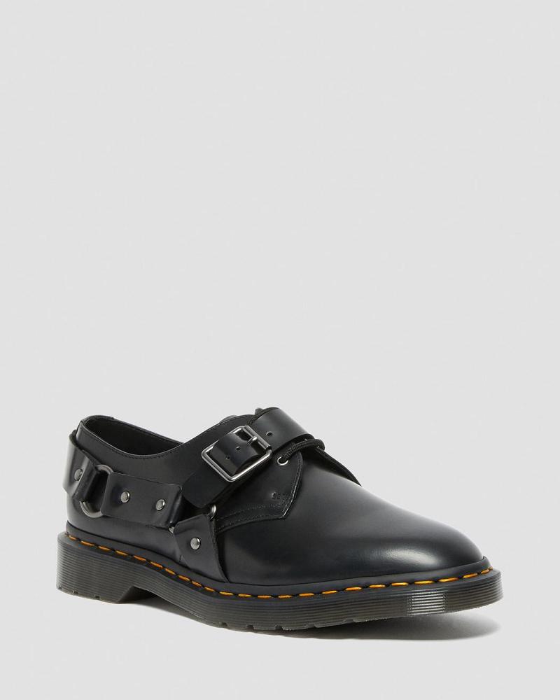 Dr Martens Henree Polished Smooth Leren Schoenen Met Gesp Heren Zwart | NL 235SGL